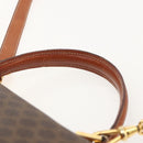 CELINE Macadam Canvas Handtasche PVC Leder 2-Wege Braun Gold Auth YKZ1558A-14