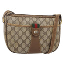 GUCCI GG Supreme Web Sherry Line Bag PVC Beige Gold 56 02 032 Auth YKZ1559-1
