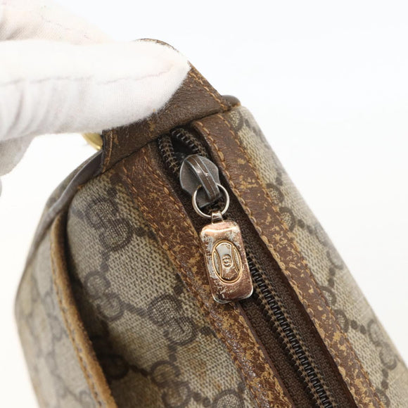 GUCCI GG Supreme Web Sherry Line Bag PVC Beige Gold 56 02 032 Auth YKZ1559