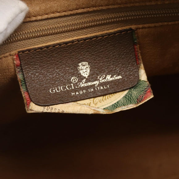GUCCI GG Supreme Web Sherry Line Bag PVC Beige Gold 56 02 032 Auth YKZ1559