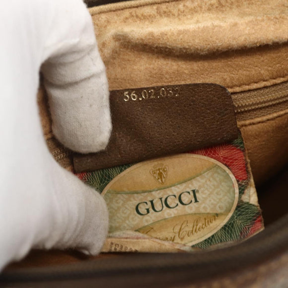 GUCCI GG Supreme Web Sherry Line Bag PVC Beige Gold 56 02 032 Auth YKZ1559