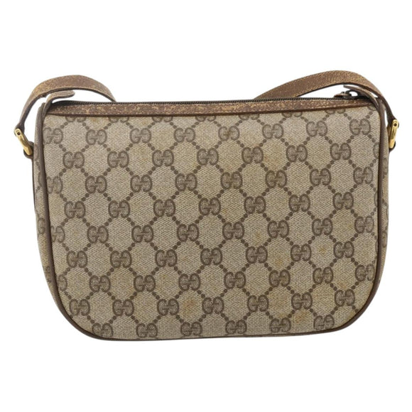 GUCCI GG Supreme Web Sherry Line Bag PVC Beige Gold 56 02 032 Auth YKZ1559