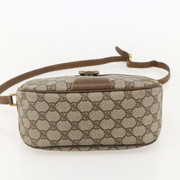 GUCCI GG Supreme Web Sherry Line Bag PVC Beige Gold 56 02 032 Auth YKZ1559