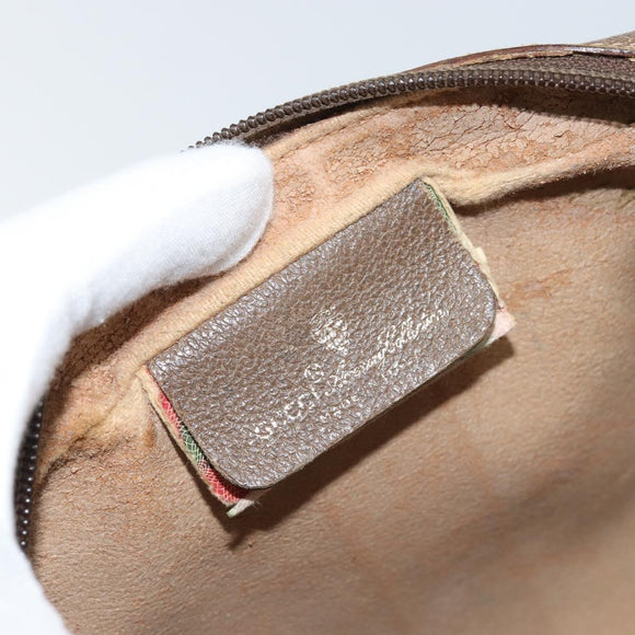 GUCCI GG Supreme Web Sherry Line Clutch Bag PVC Beige Gold 89 01 012 Auth YKZ156