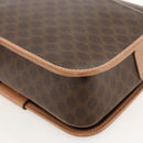 CELINE Macadam Canvas Circle Shoulder Bag PVC Leather Brown Gold Auth YKZ1561A-16
