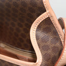 CELINE Macadam Canvas Circle Shoulder Bag PVC Leather Brown Gold Auth YKZ1561A-9