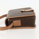 CELINE Macadam Canvas Circle Shoulder Bag PVC Leather Brown Gold Auth YKZ1561A-3