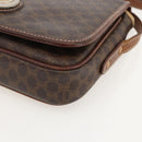 CELINE Macadam Canvas Horse Carriage Bag PVC Leather Brown Gold Auth YKZ1563-10