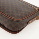 CELINE Macadam Canvas Horse Carriage Bag PVC Leather Brown Gold Auth YKZ1563-16