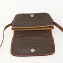CELINE Macadam Canvas Horse Carriage Bag PVC Leather Brown Gold Auth YKZ1563-19