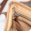 CELINE Macadam Canvas Horse Carriage Bag PVC Leather Brown Gold Auth YKZ1563-23