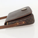 CELINE Macadam Canvas Horse Carriage Bag PVC Leather Brown Gold Auth YKZ1563-3