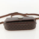 CELINE Macadam Canvas Horse Carriage Bag PVC Leather Brown Gold Auth YKZ1563-5