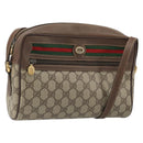 GUCCI GG Supreme Web Sherry Line Bag PVC Beige Gold Red 119 02 088 Auth YKZ1578-1