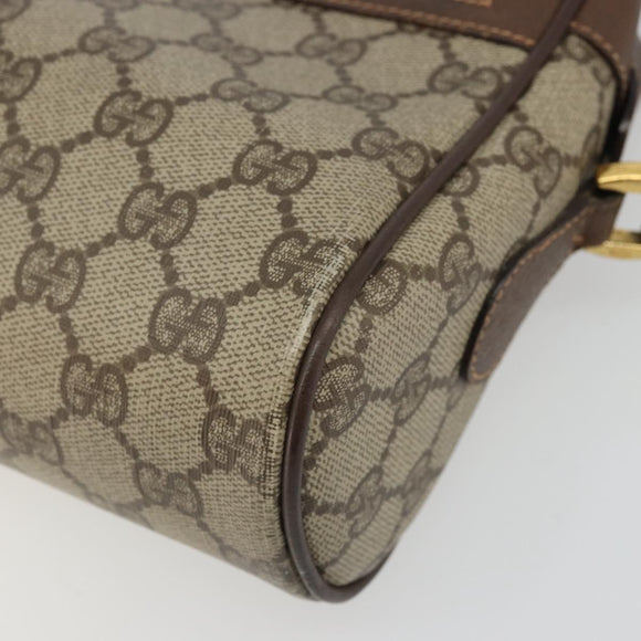 GUCCI GG Supreme Web Sherry Line Bag PVC Beige Gold Red 119 02 088 Auth YKZ1578