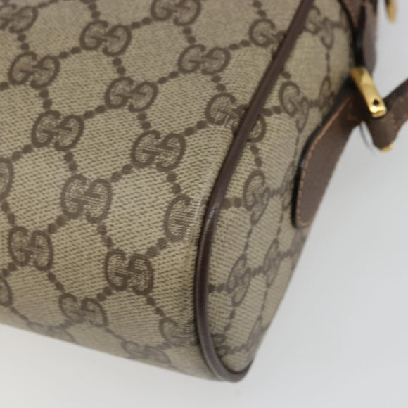 GUCCI GG Supreme Web Sherry Line Bag PVC Beige Gold Red 119 02 088 Auth YKZ1578