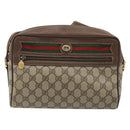 GUCCI GG Supreme Web Sherry Line Bag PVC Beige Gold Red 119 02 088 Auth YKZ1578-2