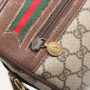 GUCCI GG Supreme Web Sherry Line Bag PVC Beige Gold Red 119 02 088 Auth YKZ1578-22