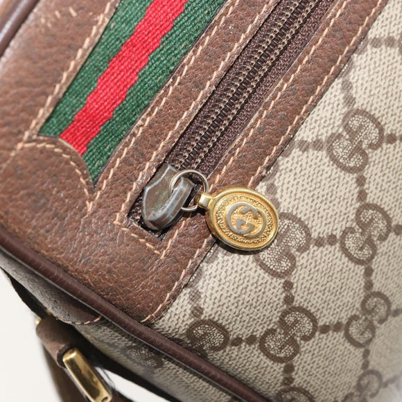 GUCCI GG Supreme Web Sherry Line Bag PVC Beige Gold Red 119 02 088 Auth YKZ1578