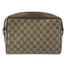 GUCCI GG Supreme Web Sherry Line Bag PVC Beige Gold Red 119 02 088 Auth YKZ1578-3