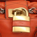 Chloe Paddington Hand Bag Leather Orange Gold Silver Auth YKZ1580SAM-14