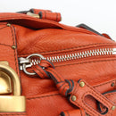 Chloe Paddington Hand Bag Leather Orange Gold Silver Auth YKZ1580SAM-15