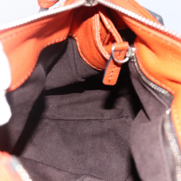 Chloe Paddington Hand Bag Leather Orange Gold Silver Auth YKZ1580SAM