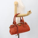 Chloe Paddington Hand Bag Leather Orange Gold Silver Auth YKZ1580SAM-27