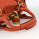 Chloe Paddington Hand Bag Leather Orange Gold Silver Auth YKZ1580SAM-7