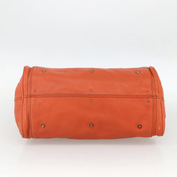 Chloe Paddington Hand Bag Leather Orange Gold Silver Auth YKZ1580SAM
