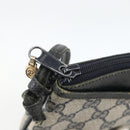 GUCCI GG Supreme Shoulder Bag PVC Navy Gold Auth YKZ1592-9