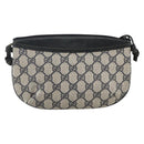 GUCCI GG Supreme Shoulder Bag PVC Navy Gold Auth YKZ1592-2