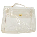 HERMES Vinyl Kelly Hand Bag Vinyl Clear Auth YKZ1593-1