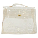 HERMES Vinyl Kelly Hand Bag Vinyl Clear Auth YKZ1593-2