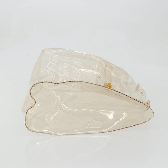 HERMES Vinyl Kelly Hand Bag Vinyl Clear Auth YKZ1593
