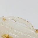 HERMES Vinyl Kelly Hand Bag Vinyl Clear Auth YKZ1593-8