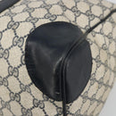 GUCCI GG Supreme Sherry Line Boston Bag PVC Navy Gold Red Auth YKZ1594-10