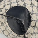 GUCCI GG Supreme Sherry Line Boston Bag PVC Navy Gold Red Auth YKZ1594-11