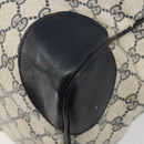 GUCCI GG Supreme Sherry Line Boston Bag PVC Navy Gold Red Auth YKZ1594-12