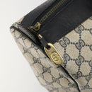 GUCCI GG Supreme Sherry Line Boston Bag PVC Navy Gold Red Auth YKZ1594-14