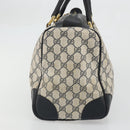 GUCCI GG Supreme Sherry Line Boston Bag PVC Navy Gold Red Auth YKZ1594-5