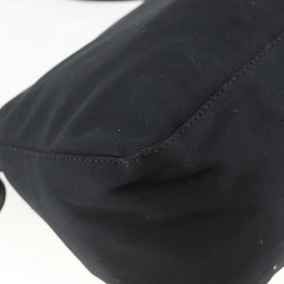 FENDI Mamma Baguette Shoulder Bag Nylon Black Silver Auth YKZ1595A