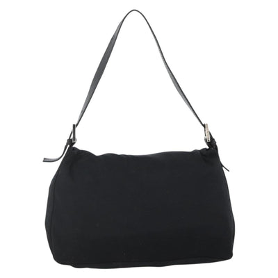 FENDI Mamma Baguette Shoulder Bag Nylon Black Silver Auth YKZ1595A - 0