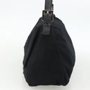 FENDI Mamma Baguette Shoulder Bag Nylon Black Silver Auth YKZ1595A-4