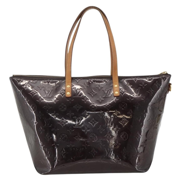 LOUIS VUITTON Monogram Vernis Bellevue GM Tote Bag Amarante M93589 Auth YKZ1600