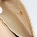 CHANEL Double Flap Double Chain Matelasse 25 Bag Satin Beige CC Auth YKZ1601SAV-25