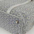 CELINE C Macadam Canvas Hand Bag Light Blue Silver Auth YKZ1602-15