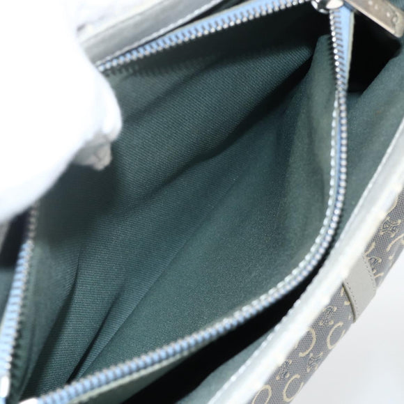CELINE C Macadam Canvas Hand Bag Light Blue Silver Auth YKZ1602