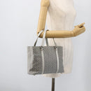 CELINE C Macadam Canvas Hand Bag Light Blue Silver Auth YKZ1602-23
