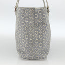 CELINE C Macadam Canvas Hand Bag Light Blue Silver Auth YKZ1602-3